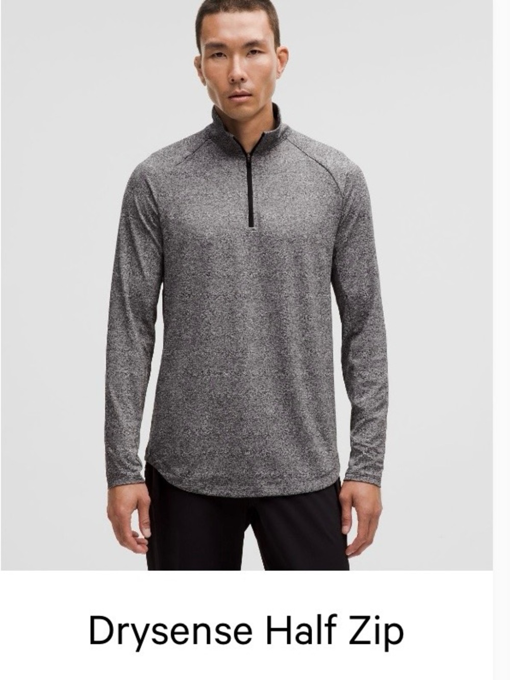 lululemon athletica Men's DrySense Half-Zip Long Sleeve Top - Heather Grey
